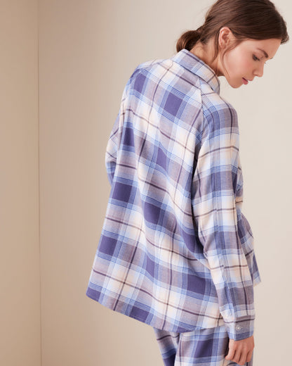 Dusted Plaid Raglan PJ Shirt