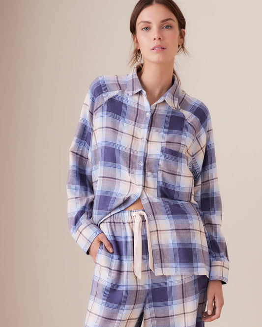 Dusted Plaid Raglan PJ Shirt